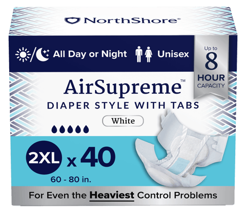 NorthShore AirSupreme 8-Hour Breathable Diaper Style Briefs