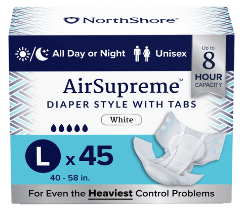 NorthShore AirSupreme 8-Hour Breathable Diaper Style Briefs