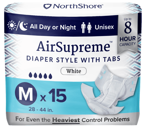 NorthShore AirSupreme 8-Hour Breathable Diaper Style Briefs