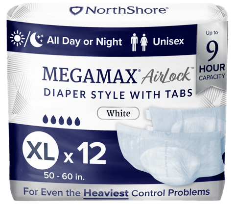 NorthShore MegaMax AirLock 9-Hour Breathable Diaper Style Briefs