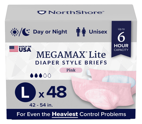 NorthShore MegaMax Lite 6-Hour Diaper Style Briefs (v2 2025)
