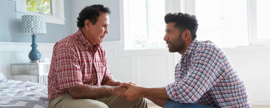 caregiver tending to person dealing with dementia